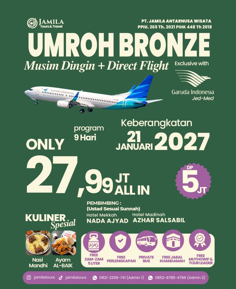 PAKET UMROH BRONZE 21 JANUARI 2027